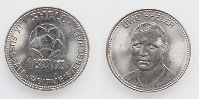 Medaille SHELL Mexiko 1970 Uwe Seeler Fussball-Weltmeisterschaft