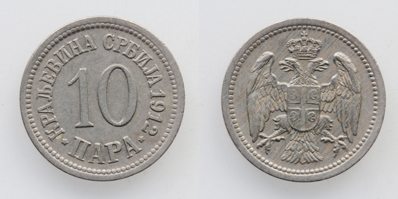 Serbien Petar I. 10 Para 1912
