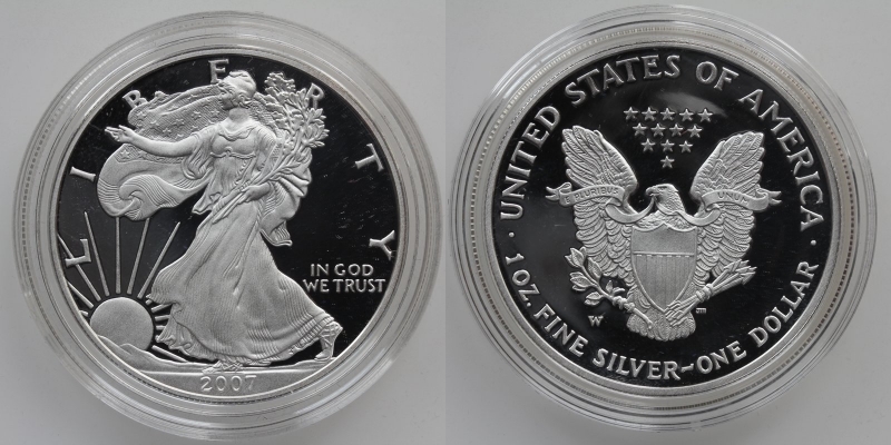 USA 1 Dollar 2007 W Silber 999