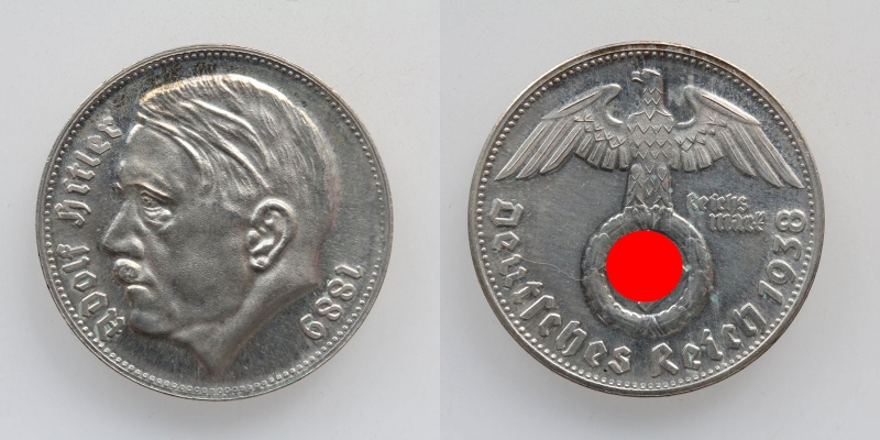 Versilberte-Medaille Adolf Hitler 1938 (1889) spätere Prägung