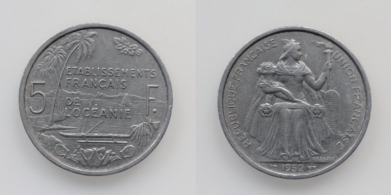 Frankreich/Océanie 5 Francs 1952 ESSAI