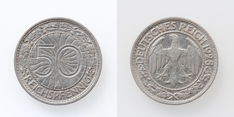 Weimarer Republik 50 Reichspfennig 1928 A