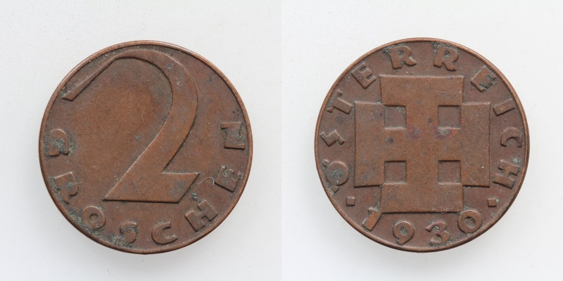 Österreich 1. Republik 2 Groschen 1930