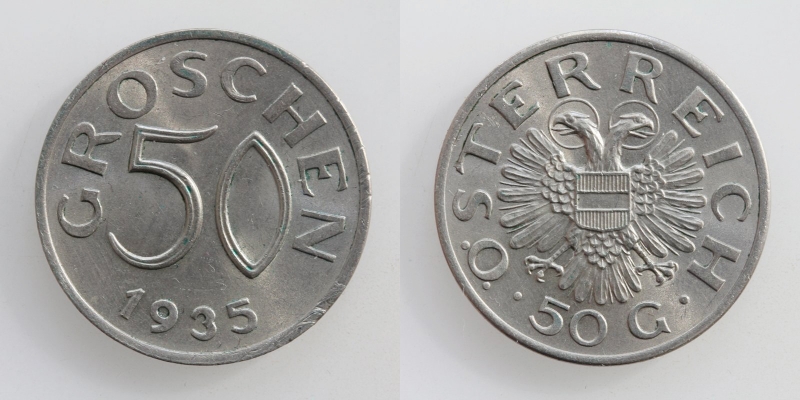 Österreich 1. Republik 50 Groschen 1935