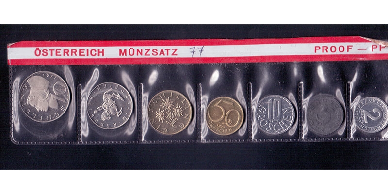 Österreich 2. Republik Kleinmünzensatz 1977