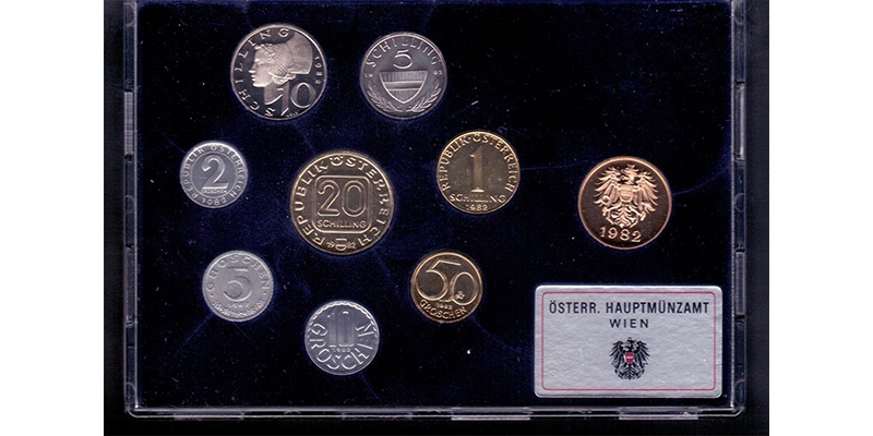 Österreich Kleinmünzensatz 1982 Burgenland