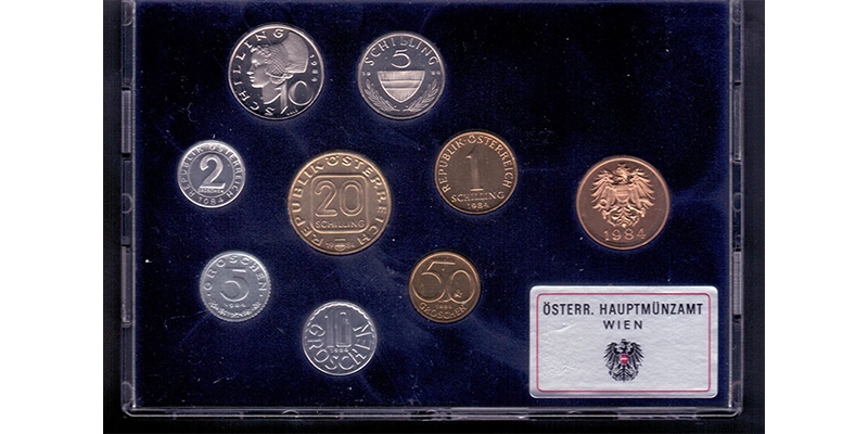 Österreich Kleinmünzensatz 1984 Niederösterreich