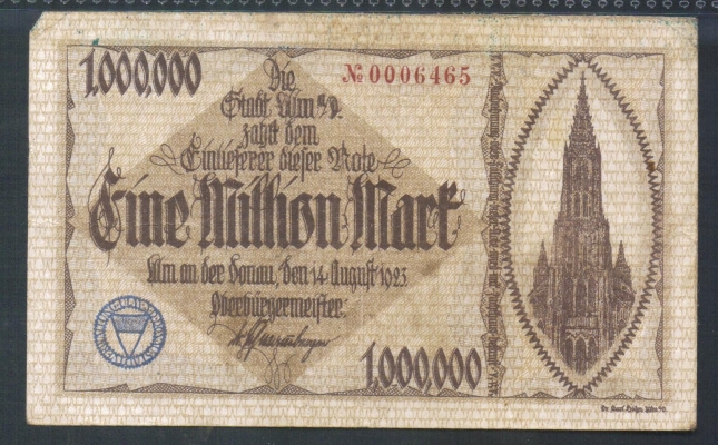 Ulm 1 Million Mark 1923