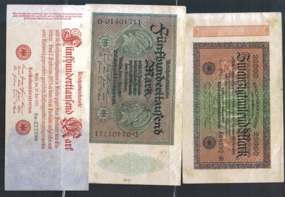 Deutsches Reich LOT Mark 1923 3 Stück