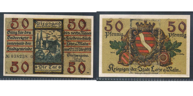 Bayern Lohr am Main 50 Pfennig 1918