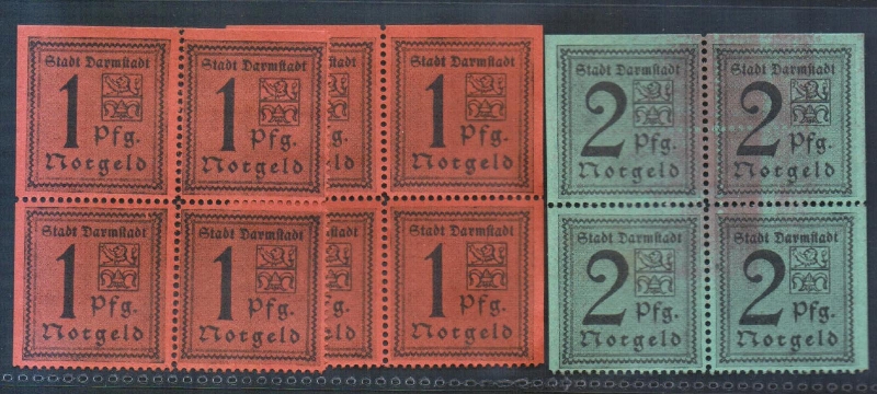 Hessen 1 und 2 Pfennig o.D. 1919 12 Stück