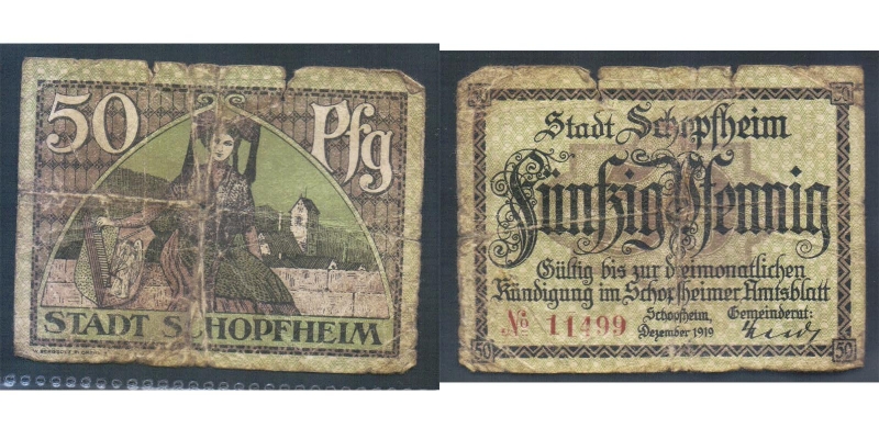 Baden Schopfheim 50 Pfennig 1919