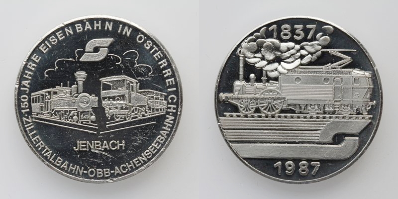 Tirol Medaille Jenbach Zillertalbahn - Achenseebahn 1987 PP