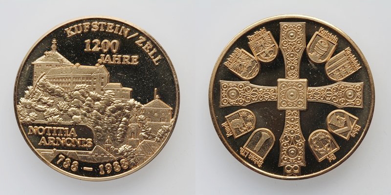 Tirol Medaille 1200 Jahre Kufstein / Zell 1988 PP