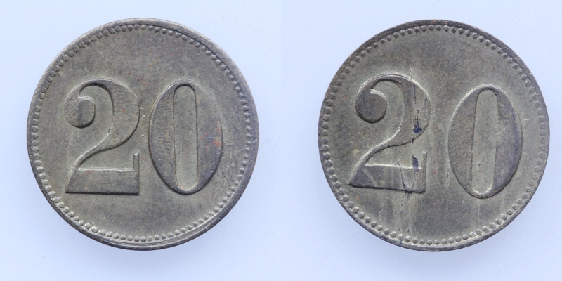 Spielgeld Spielmarke Wert 20 o.J.