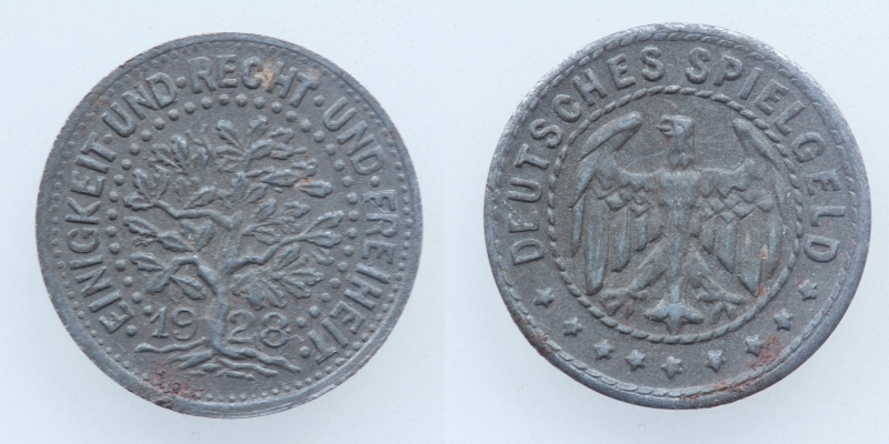 Deutsches Spielgeld 1928 Einigkeit und Recht und Freiheit