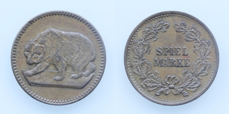 Spielmarke Bär o.J. Spielgeld