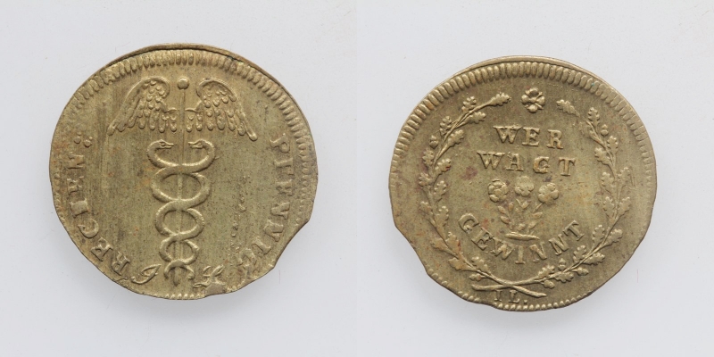 Rechenpfennig Spielmarke Lauer Nürnberg o.J. Messing