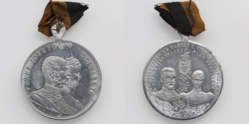 Franz Joseph I. Zinn-Medaille 1896 R!