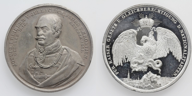 Österreich-Kroatien Zinnmedaille 1848 Joseph Freiherr von Jellachich