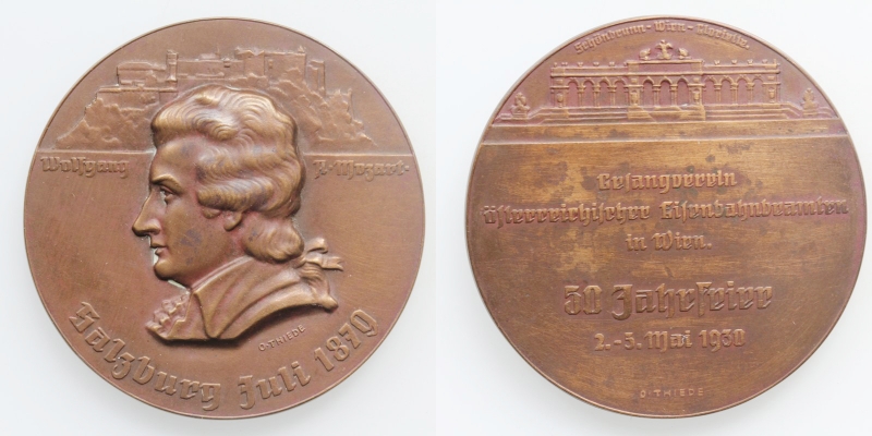 Wien/Salzburg AE-Medaille W.A. Mozart 1930 v. O. Thiede