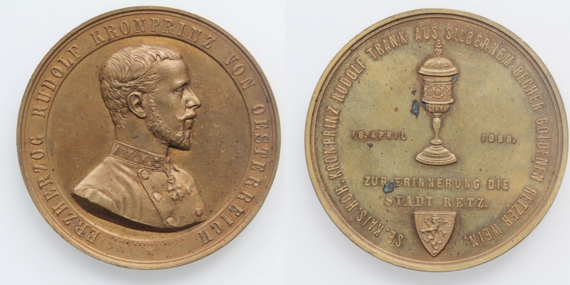 Kronprinz Rudolf AE-Medaille Retz 1888 von Christlbauer