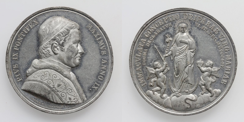 Vatikan Zinnmedaille Pius IX. 1846-1878 1854