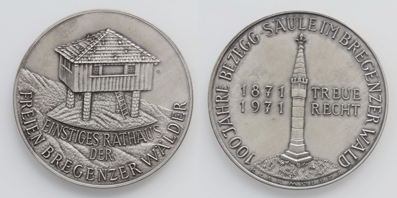 Vorarlberg AG-Medaille 1971 100 Jahre Bezegg R!