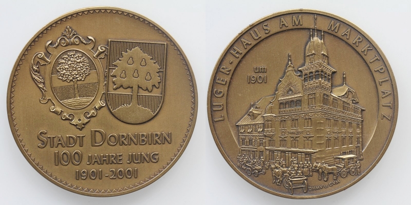Vorarlberg AE-Schraubmedaille 2001 Stadt Dornbirn