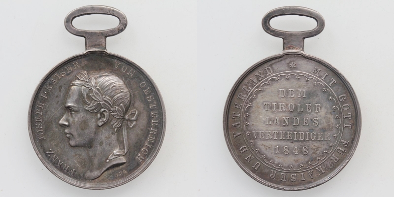 Tirol Franz Joseph I. AG-Medaille 1848 von K. Lang