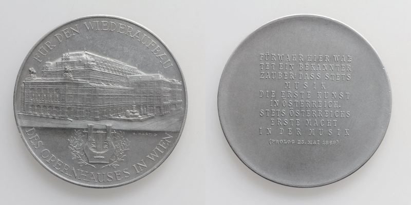 Franz Joseph I. Alu-Medaille 1869 Wiederaufbau des Opernhauses in Wien