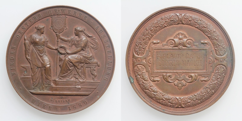 Wien AE-Medaille 1880 v. F. Leisek verliehen an Moriz Nackh