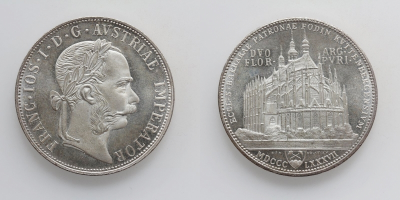 Franz Joseph I. 2 Gulden 1887/1974 Neuprägung Kuttenberg