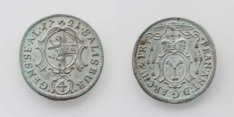 Salzburg Anton Fürst Harrach 4 Kreuzer (Batzen) 1721