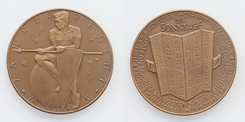 Österreich Kalendermedaille 1960 Bronze Mars