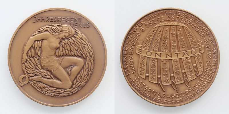 Österreich Kalendermedaille 1969 Bronze Venus