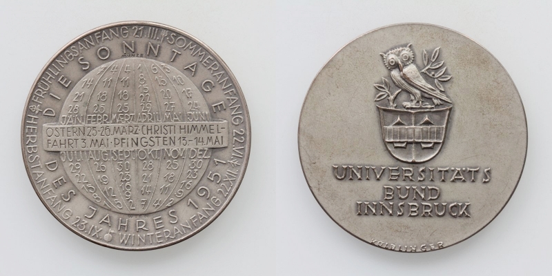 Universitätsbund Innsbruck Kalendermedaille 1951