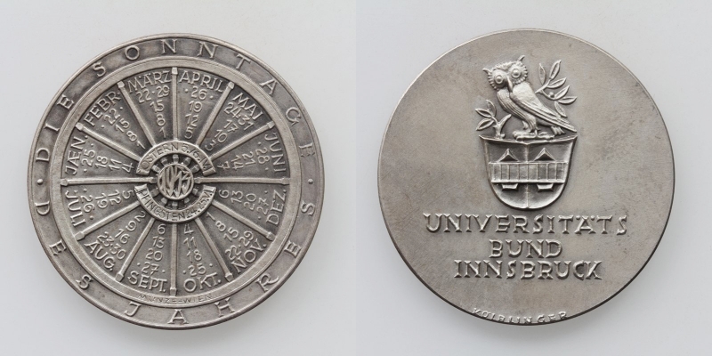 Universitätsbund Innsbruck Kalendermedaille 1953