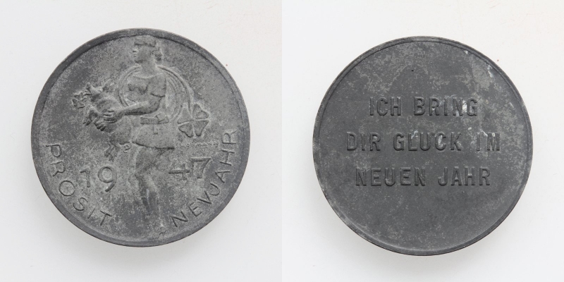 Glücksjeton Prosit Neujahr 1947