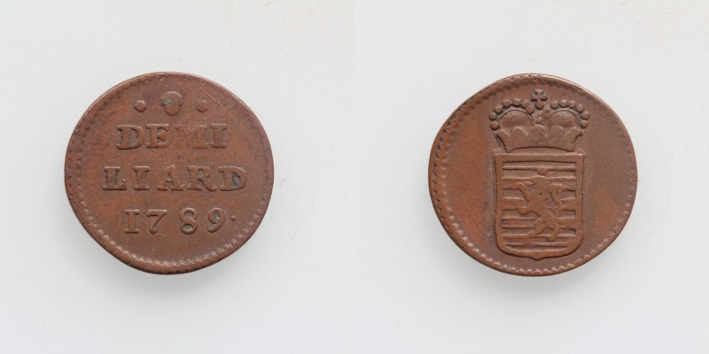 Luxemburg Leopold II. Demi Liard 1789 R!