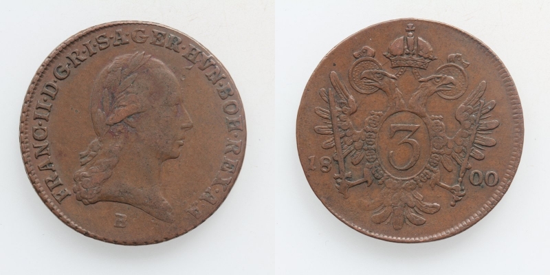 Franz II.(I.) 3 Kreuzer 1800 B Kremnitz