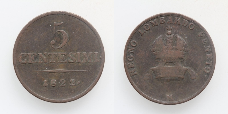 Franz II.(I.) 5 Centesimi 1822 M Mailand