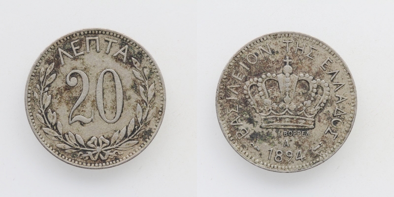 Griechenland Georg I. 20 Lepta 1894 A