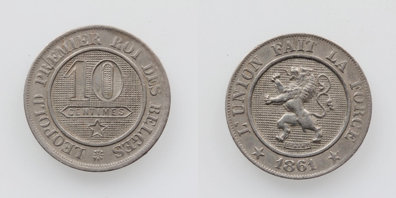 Belgien Leopold 10 Centimes 1861