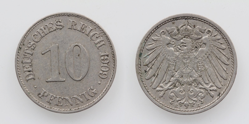 Deutsches Reich 10 Pfennig 1909 E
