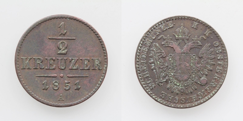 Österreich-Ungarn Franz Joseph I. 1/2 Kreuzer 1851 A