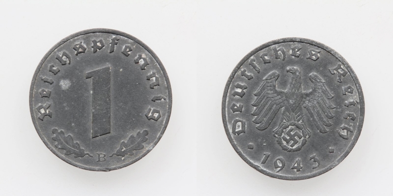 Drittes Reich 1 Reichspfennig 1943 B Wien