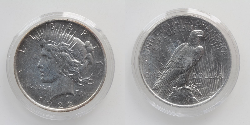USA 1 Dollar 1922 Silber 900