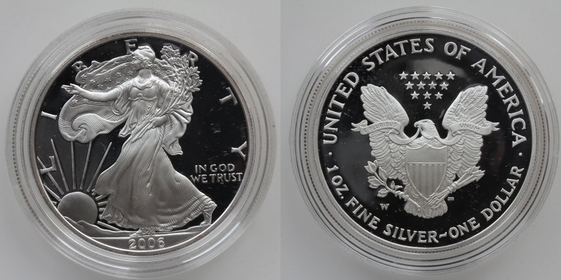 USA 1 Dollar 2006 W Silber 999
