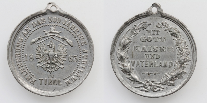 Tirol SN-Medaille 1863 a.d. 500 Jahr Jubiläum